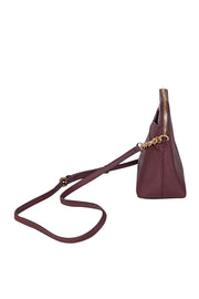 Michael Kors - Maroon Saffiano Leather Jet Set Travel Crossbody Bag