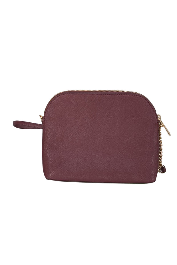 Michael Kors - Maroon Saffiano Leather Jet Set Travel Crossbody Bag