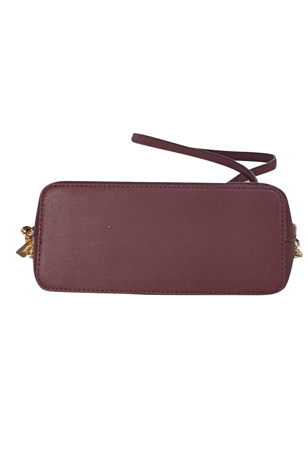 Michael Kors - Maroon Saffiano Leather Jet Set Travel Crossbody Bag