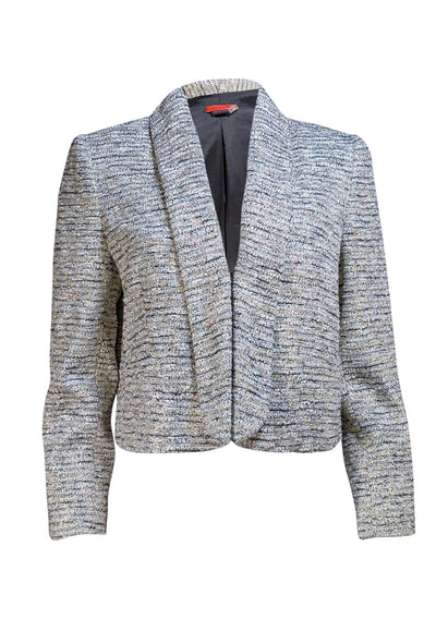 Alice & Olivia - Gold Multi Tweed Cropped "Amelia" Blazer Sz L - Current Boutique