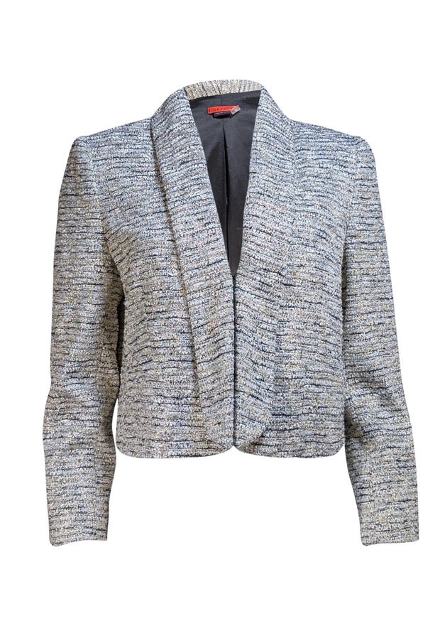 Alice & Olivia - Gold Multi Tweed Cropped "Amelia" Blazer Sz L - Current Boutique