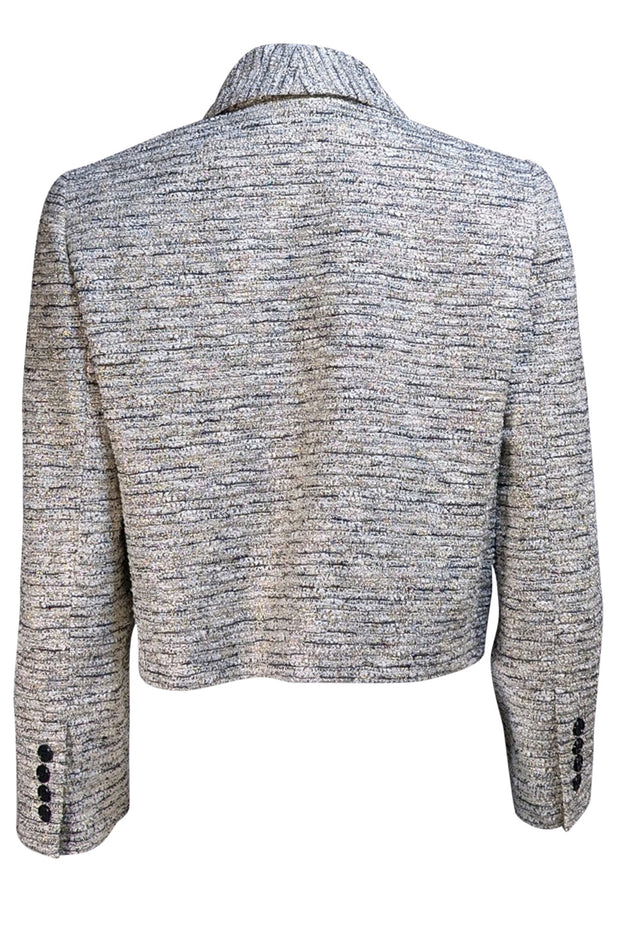 Alice & Olivia - Gold Multi Tweed Cropped "Amelia" Blazer Sz L - Current Boutique