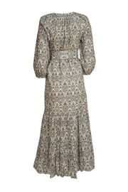 Tuckernuck - Beige, Brown, & Teal Paisley Print Maxi Dress Sz L - Current Boutique