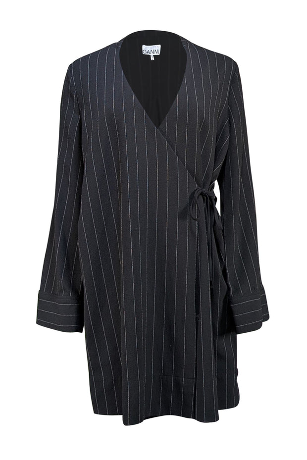 ganni mini wrap dress Wrap Dress Ganni Short Dress Ganni Jacquard Mini Wrap Dress
