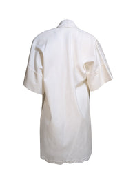 Josie Natori - White Embroidered Short Sleeve Jacket Sz XS - Current Boutique