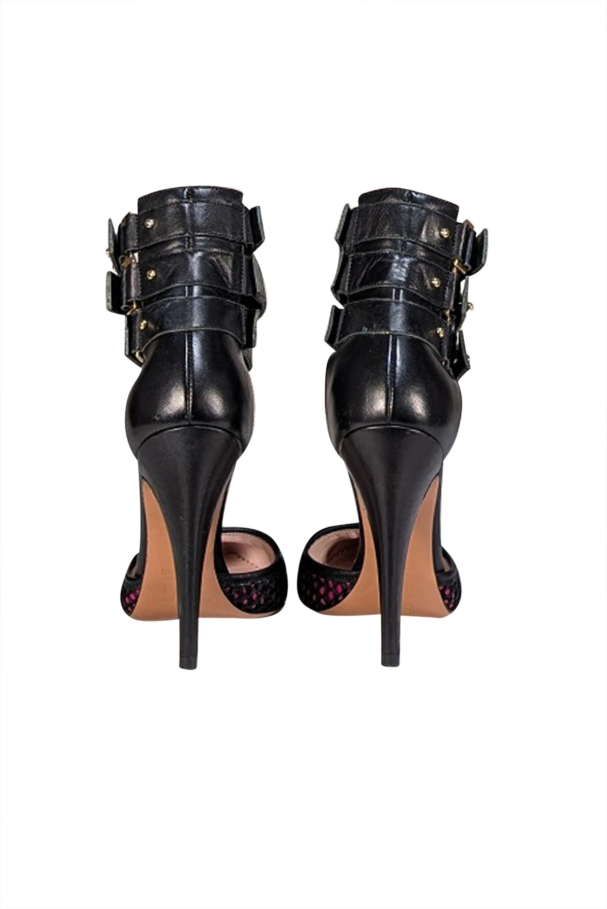 Missoni - Black & Pink Mesh Pointed Toe Strappy Pumps Sz 6 - Current Boutique