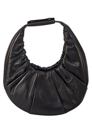 Staud - Black Leather Ruched Handbag