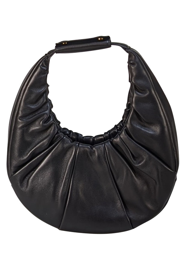 Staud - Black Leather Ruched Handbag