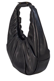 Staud - Black Leather Ruched Handbag