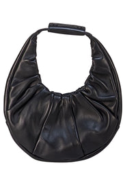Staud - Black Leather Ruched Handbag