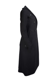 Rag & Bone - Black Wool Blend Double Breasted Midi Coat Sz XS - Current Boutique