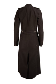 Rag & Bone - Black Wool Blend Double Breasted Midi Coat Sz XS - Current Boutique