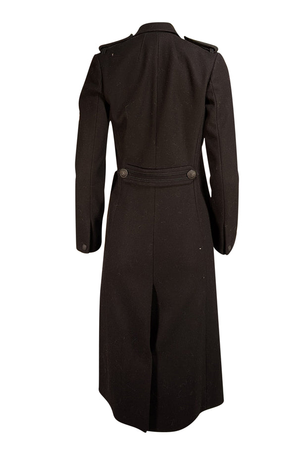 Rag & Bone - Black Wool Blend Double Breasted Midi Coat Sz XS - Current Boutique