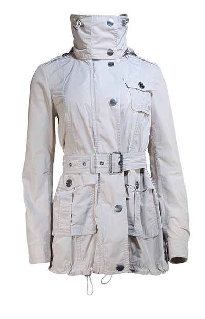 Burberry - Beige Hooded Weather Jacket Sz 8 - Current Boutique