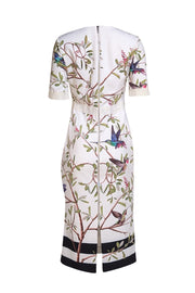 Ted Baker - White & Multicolor Floral Short Sleeve Midi Dress Sz 8 - Current Boutique