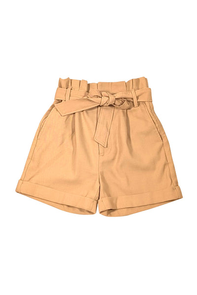 Anine Bing - Beige Paper Bag Waist Shorts Sz 0 - Current Boutique