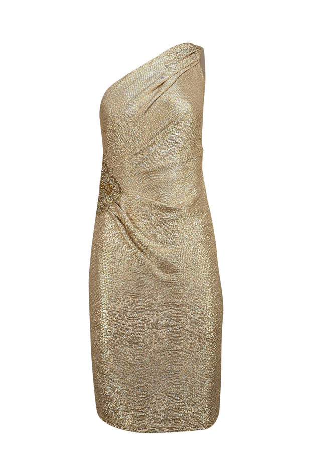 david meister one shoulder dress David Meister Dress Women's 2 Black One Shoulder Asymmetric Neckline Lined