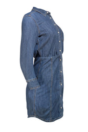 Veronica Beard - Blue Denim Chambray Long Sleeve Dress Sz 2 - Current Boutique