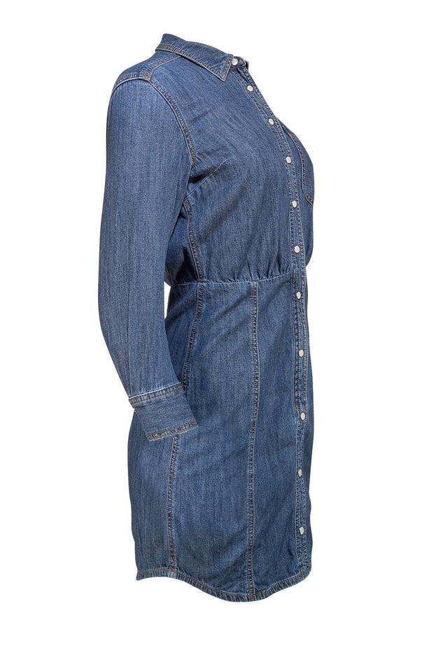 Veronica Beard - Blue Denim Chambray Long Sleeve Dress Sz 2 - Current Boutique