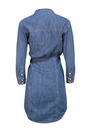 Veronica Beard - Blue Denim Chambray Long Sleeve Dress Sz 2 - Current Boutique