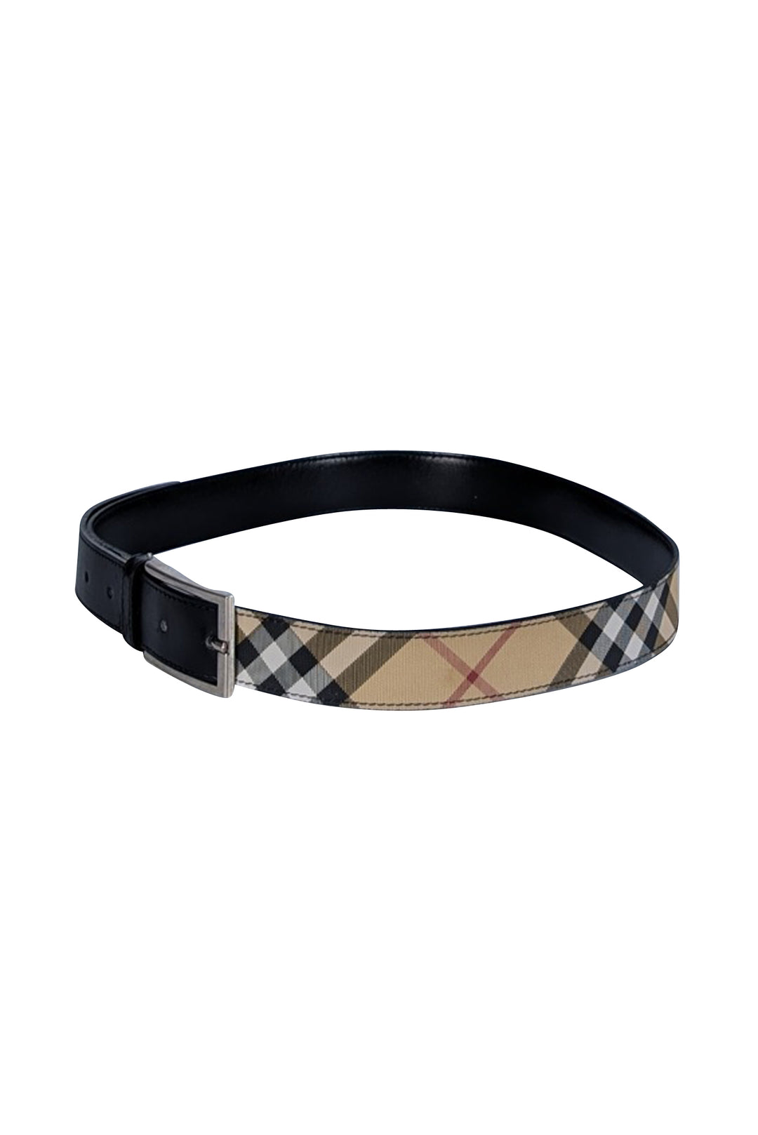 Burberry - Beige Signature Tartan Plaid Belt Sz L display picture 2