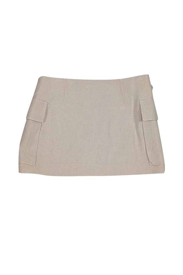 A.L.C. - Beige "Conan" Cargo Wrap Mini Skirt Sz 0 - Current Boutique