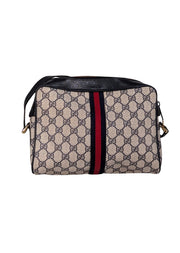 Gucci - Navy & Beige Monogram Vintage Crossbody - Current Boutique