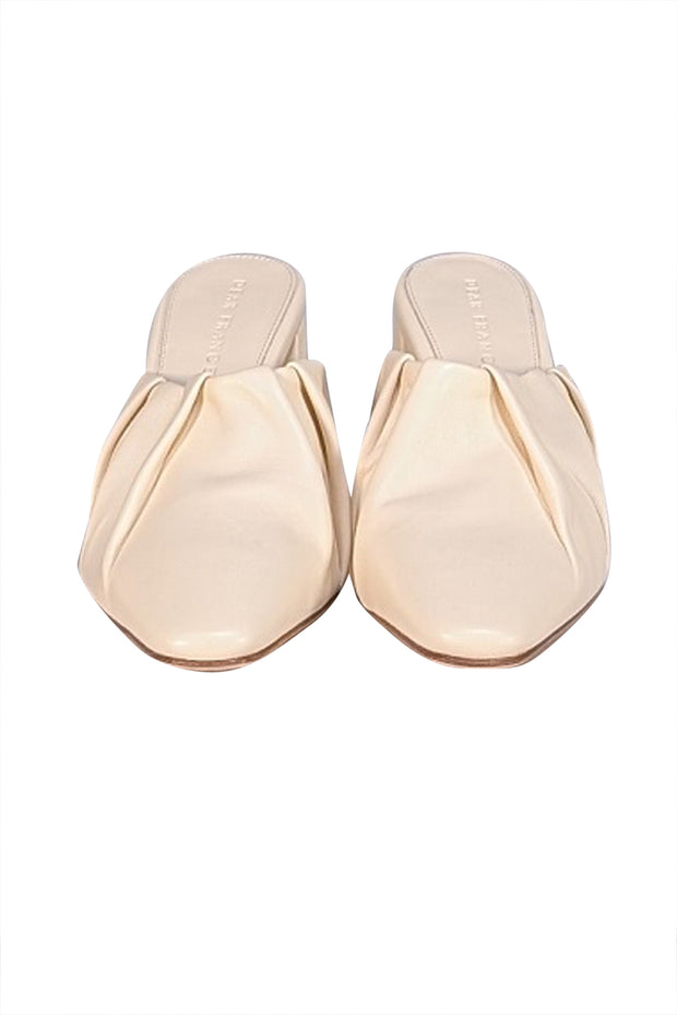 Dear Frances - Cream Closed Toe Mule Heels Sz 6 - Current Boutique