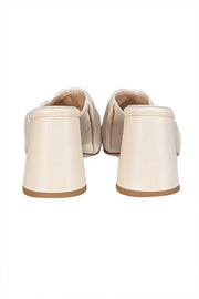 Dear Frances - Cream Closed Toe Mule Heels Sz 6 - Current Boutique