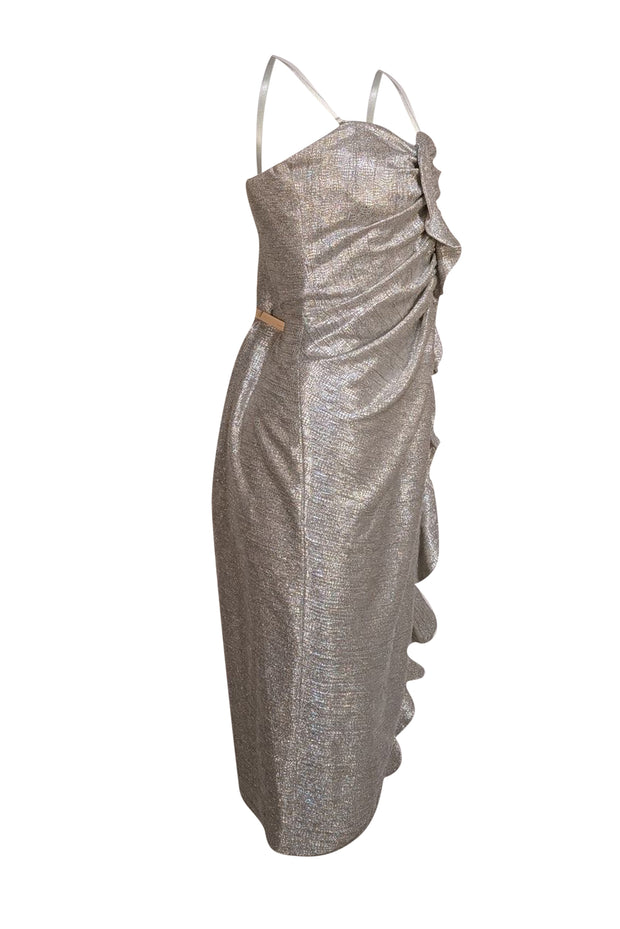 jonathan simkhai metallic dress jonathan simkhai plunging metallic plisse dress