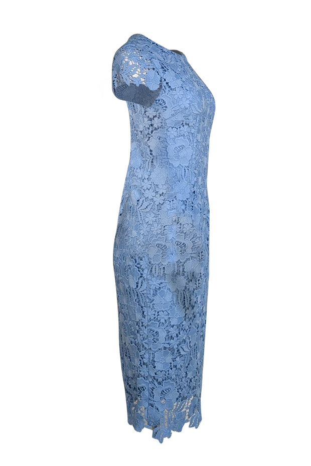 lela rose blue lace dress Size 4 Black One-Shoulder Gown - straps: regular straps a fitted waist Size:US 20 Midi dresses