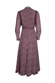 Reiss - Maroon Printed Button Front Dress Sz 6