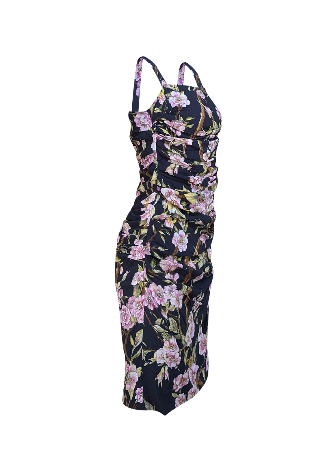 Dolce & Gabbana - Black w/ Pink & Green Floral Print Sleeveless