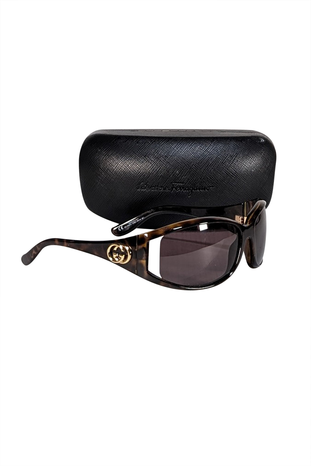 GUCCI ブラウン・トートイズ サングラス Gucci - Brown Tortoise Logo Detail Sunglasses