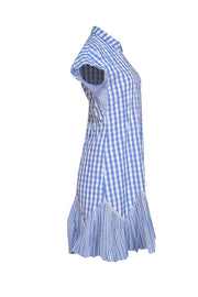 Thakoon - Blue & White Gingham Shirt Dress Sz 4 - Current Boutique