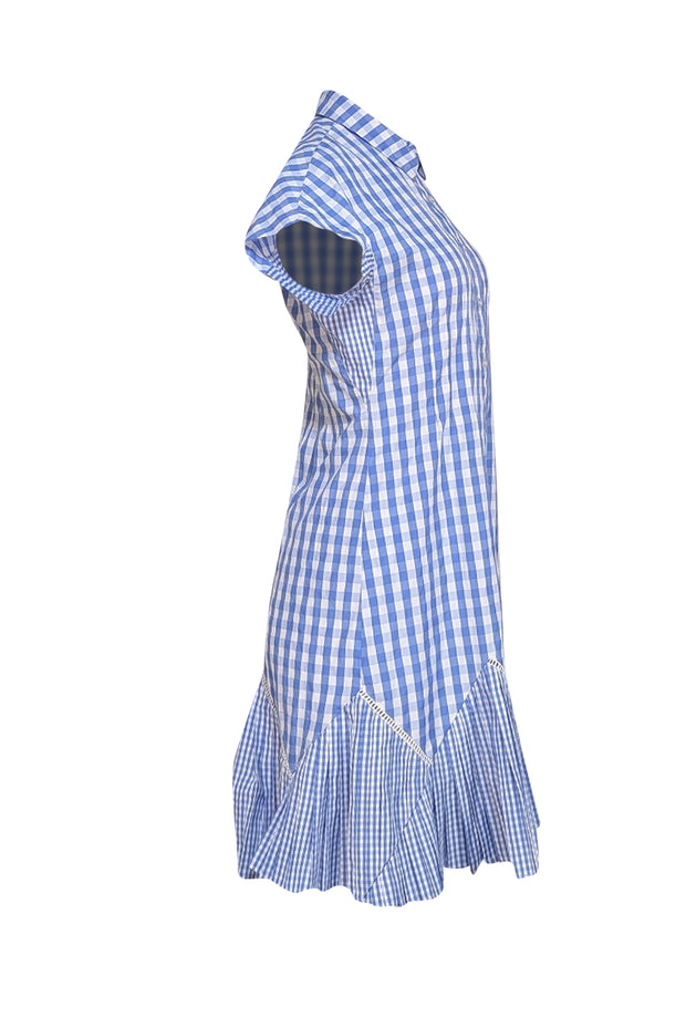 Thakoon - Blue & White Gingham Shirt Dress Sz 4 - Current Boutique