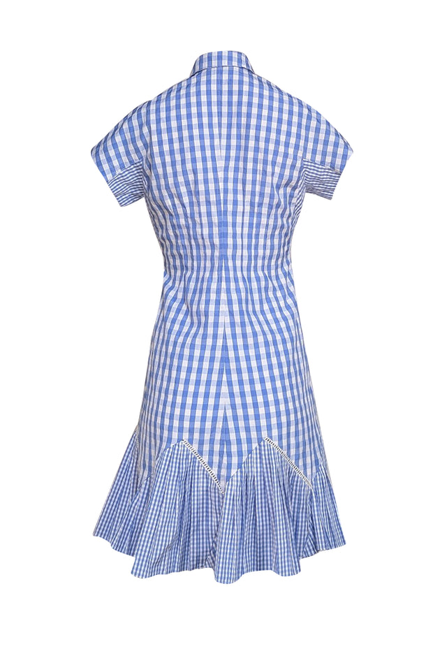Thakoon - Blue & White Gingham Shirt Dress Sz 4 - Current Boutique