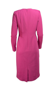 Badgley Mischka - Magenta Deep V Cocktail Dress Sz 10 - Current Boutique