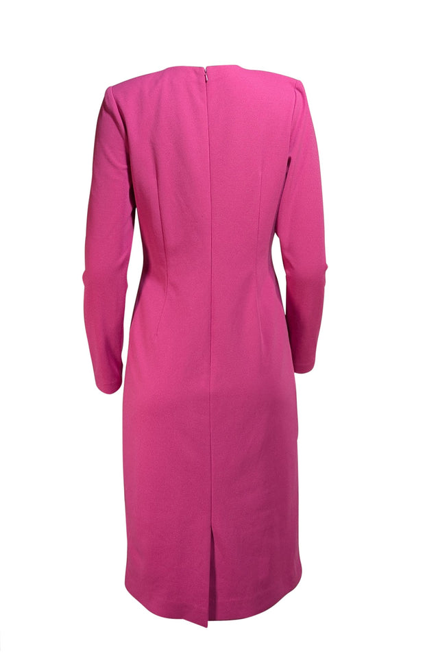 Badgley Mischka - Magenta Deep V Cocktail Dress Sz 10 - Current Boutique