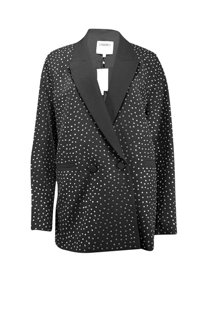 L'Agence - Black Rhinestone Wrap Blazer Sz 12 - Current Boutique