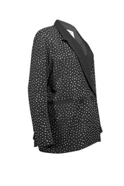 L'Agence - Black Rhinestone Wrap Blazer Sz 12 - Current Boutique
