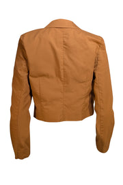 7 for All Mankind - Tan Double Breasted Cropped Blazer Sz S - Current Boutique