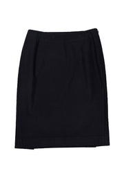 Balenciaga - Black Wool Blend Pencil Mini Skirt Sz 4 - Current Boutique