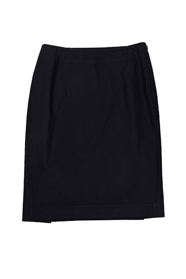 Balenciaga - Black Wool Blend Pencil Mini Skirt Sz 4 - Current Boutique
