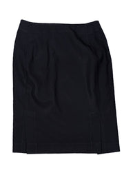 Balenciaga - Black Wool Blend Pencil Mini Skirt Sz 4 - Current Boutique