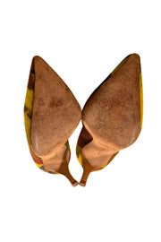 Manolo Blahnik - Yellow, Rust, & Blue Print Low Heels Sz 8.5 - Current Boutique