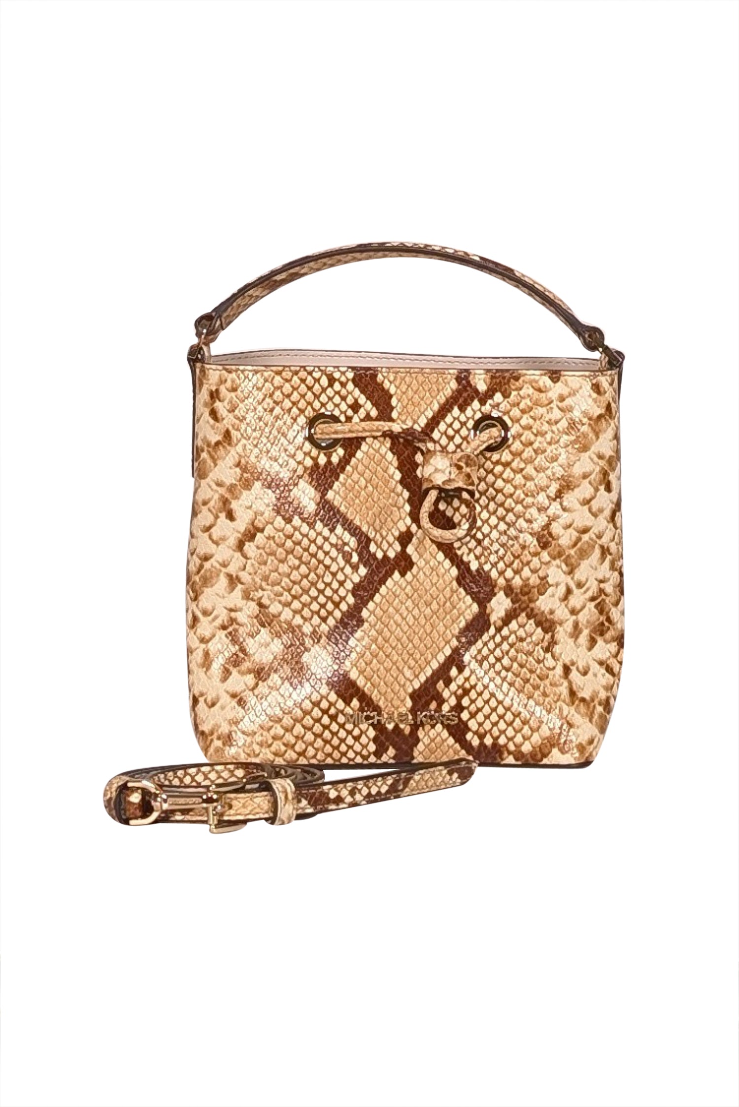 Michael Kors - Tan, Cream, & Brown Snake Embossed Print 
