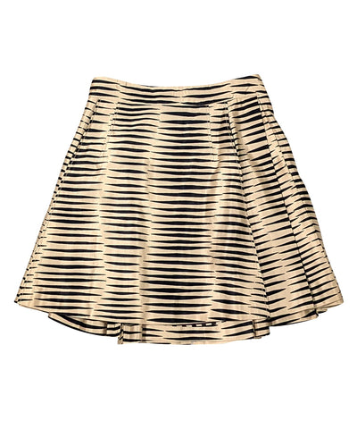 Kenzo - Gold & Black Striped Mini Skirt Sz 8 - Current Boutique