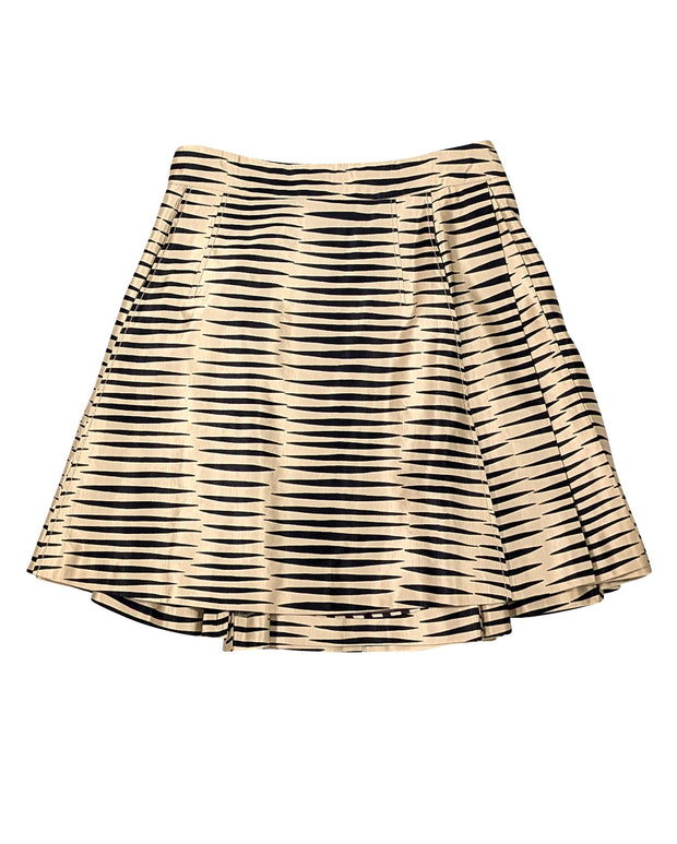 Kenzo - Gold & Black Striped Mini Skirt Sz 8 - Current Boutique