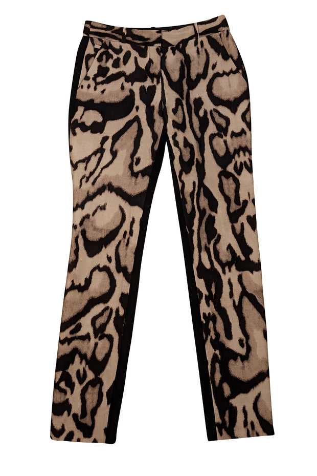 Diane von Furstenberg - Tan, Black, & Cream Leopard Print Dress Pants Sz 2